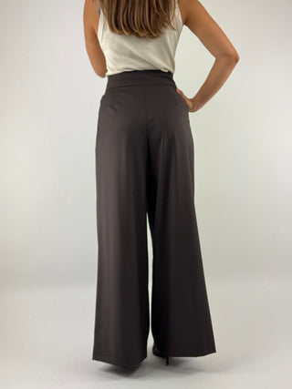 Pantalone a palazzo con pence - AN6938F-AI25