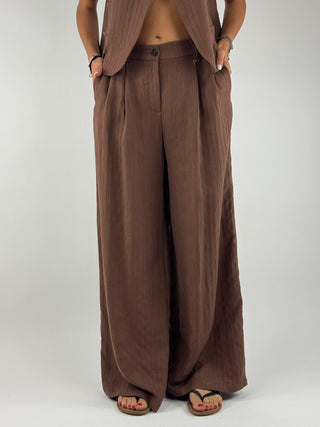 Pantalone palazzo gessato - M02M1244