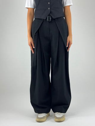 Pantalone Wide leg con cintura - 10497