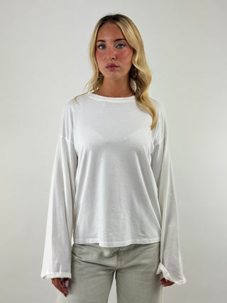 T-shirt manica a campana con stampa sul retro - 283M