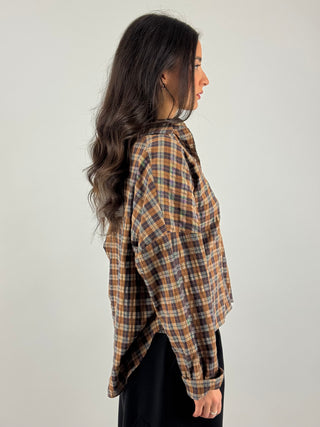 Camicia oversize a quadri - CNO-R092