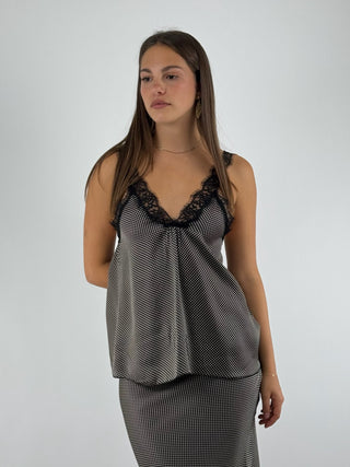 Top con inserti in pizzo - R782Y012