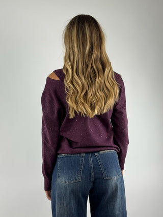 Maglia scollo v lurex - LZ66903