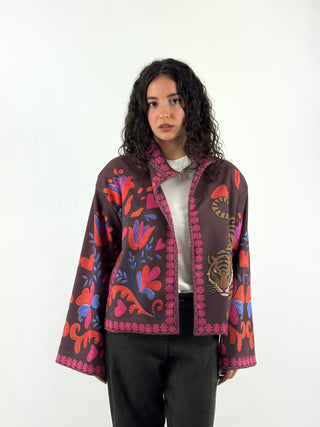 Bomber ricamo con polso rigato, KVS-R087