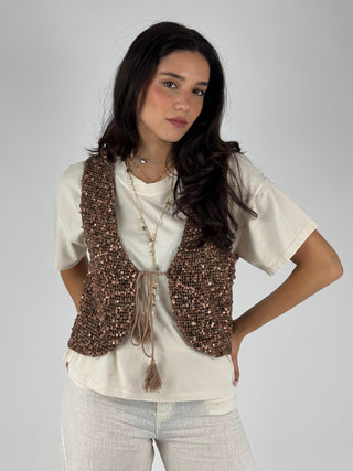 Gilet Paillettes Boho - LMA-Q018