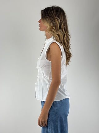 Camicia smanicata con alamari - Y1404E15