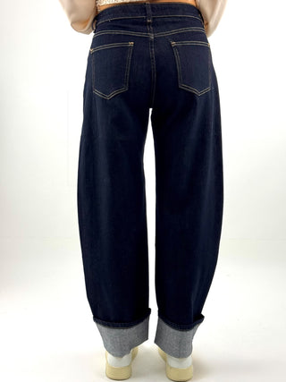 Jeans a balloon con risvolto - 1737