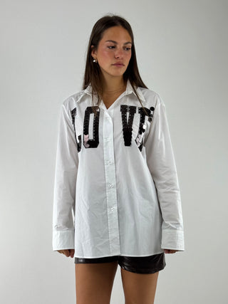 Camicia over con scritta - RF0278