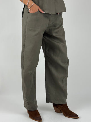 Pantalone barrel in lino - S26PE07