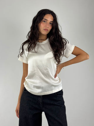 T-shirt satinata bianca - CWG-R013