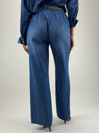 Pantalone Wide leg con cintura - PNO-Q430