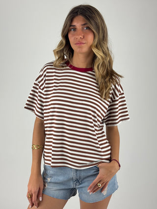 T-shirt a righe - MJS-Q164