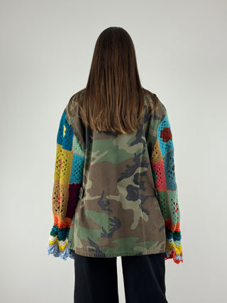 Giacca mimetica con maniche in maglia - S2523