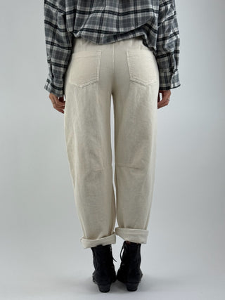 Pantalone vita bassa barrel elastico - FW102N