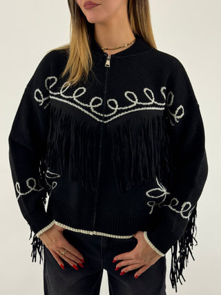 Giacca in maglia con zip  - 26A993