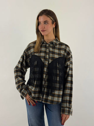 Camicia check con frange - W26C787o