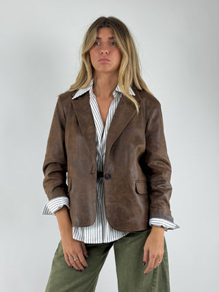 Giacca ecopelle monopetto - 26B949