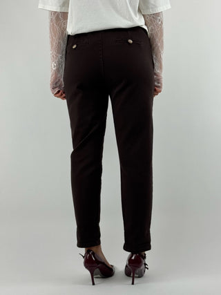 Pantalone a sigaretta con elastico in vita - PA5185