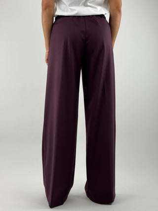 Pantalone vita alta a gamba dritta con elastico posteriore - 16467/3060