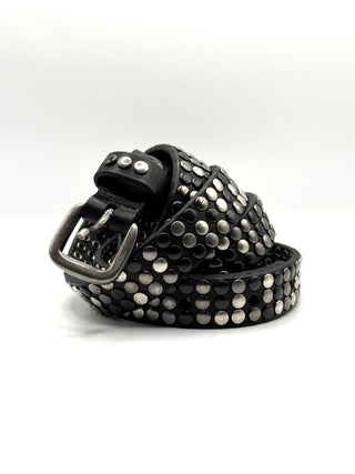 Cintura borchiata nera, 3 file - ALBELT3-N