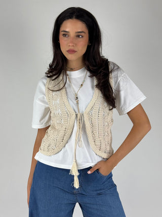 Gilet crochet boho - LMA-Q047