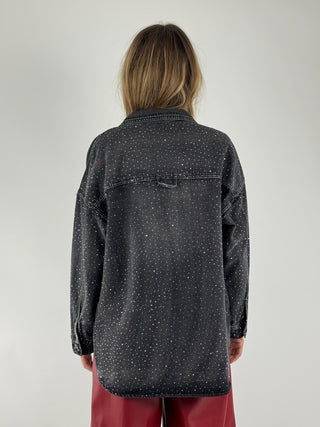 Camicia over denim strass - ZH105N