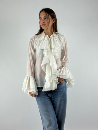 Camicia con rouches - W26M221