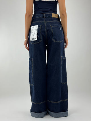 Jeans cargo wide leg - PFJ-R014