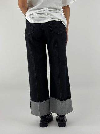 Jeans gamba dritta con risvolti - CJ12061