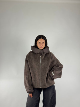 Cappotto bomber con cappuccio - KCT-R017