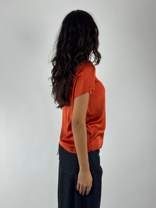 T-shirt satinata bianca - CWG-R013