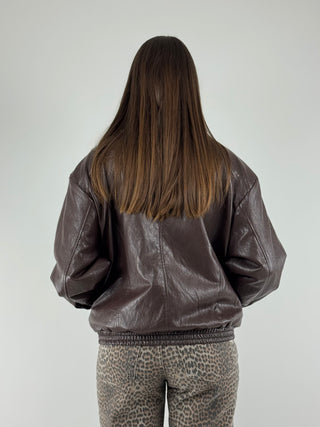 Giubbotto ecopelle con zip - FF582