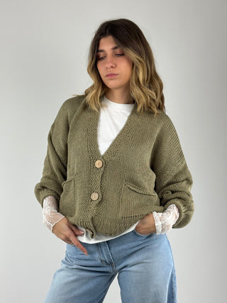 Cardigan bottoni tasche - JIT-Q007