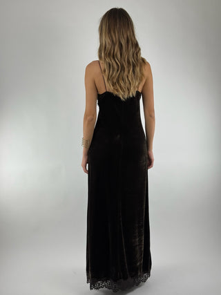 Abito lungo lingerie in pizzo - AMA-P068