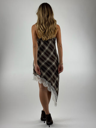 Abito quadro con pizzo - I252119