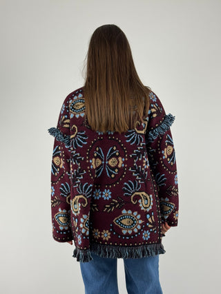 Cardigan in fantasia con frange - 25A586AI25CAMP
