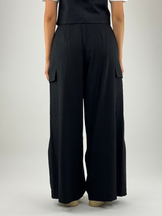 Pantalone Wide leg con cintura - 10497