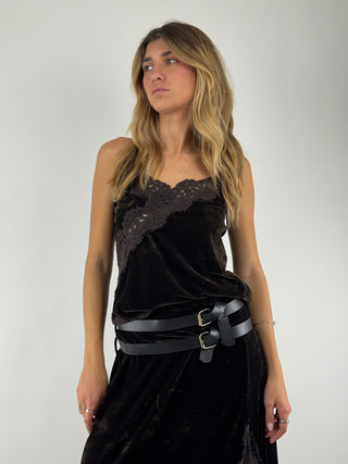 Top con inserti in pizzo - RMA-P049