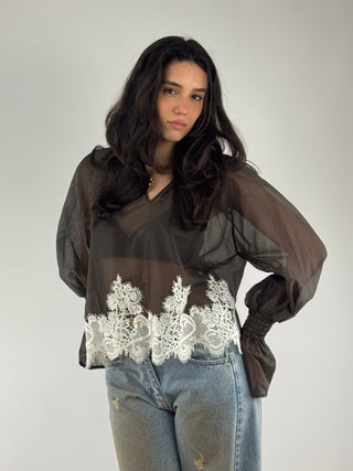 Camicia con pizzo - 33086