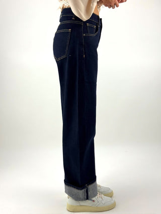 Jeans a balloon con risvolto - 1737