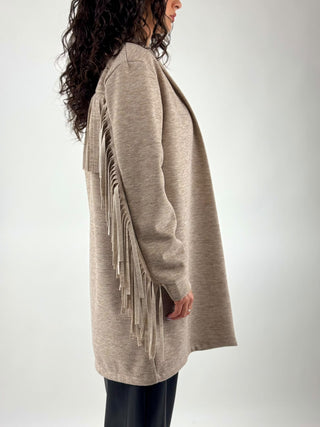 Cappotto in maglia con frange - 56720