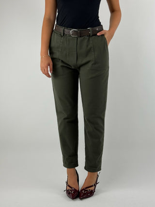 Pantalone a sigaretta con elastico in vita - PA5185