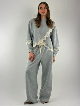 Felpa con pizzo - D02E0441