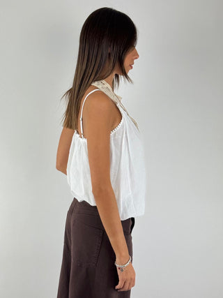 Canotta con colletto crochet - RNO-Q065