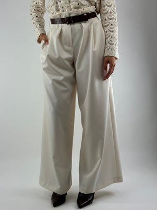 Pantalone vita alta con arricciatura e pences - PDT5WMOC