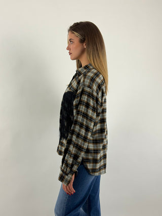 Camicia check con frange - W26C787o