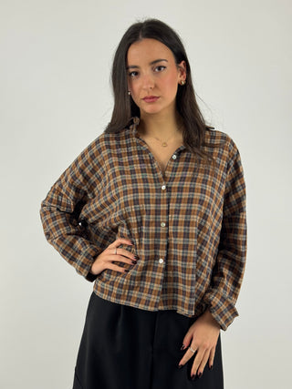 Camicia oversize a quadri - CNO-R092