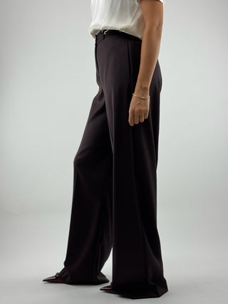 Pantalone vita alta a gamba dritta con elastico posteriore - 16467/3060