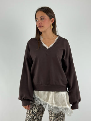 Felpa con pizzo - TF1090
