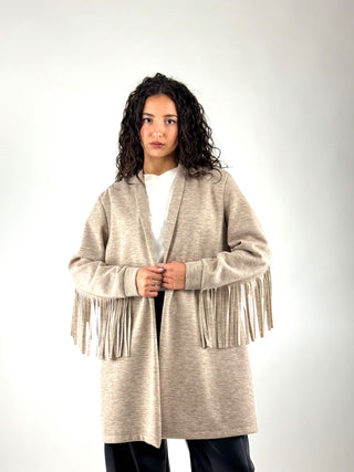 Cappotto in maglia con frange - 56720